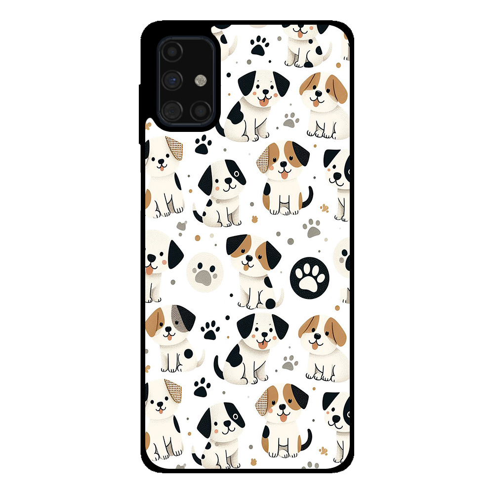 Samsung Galaxy M51 telefoonhoesje met honden opdruk