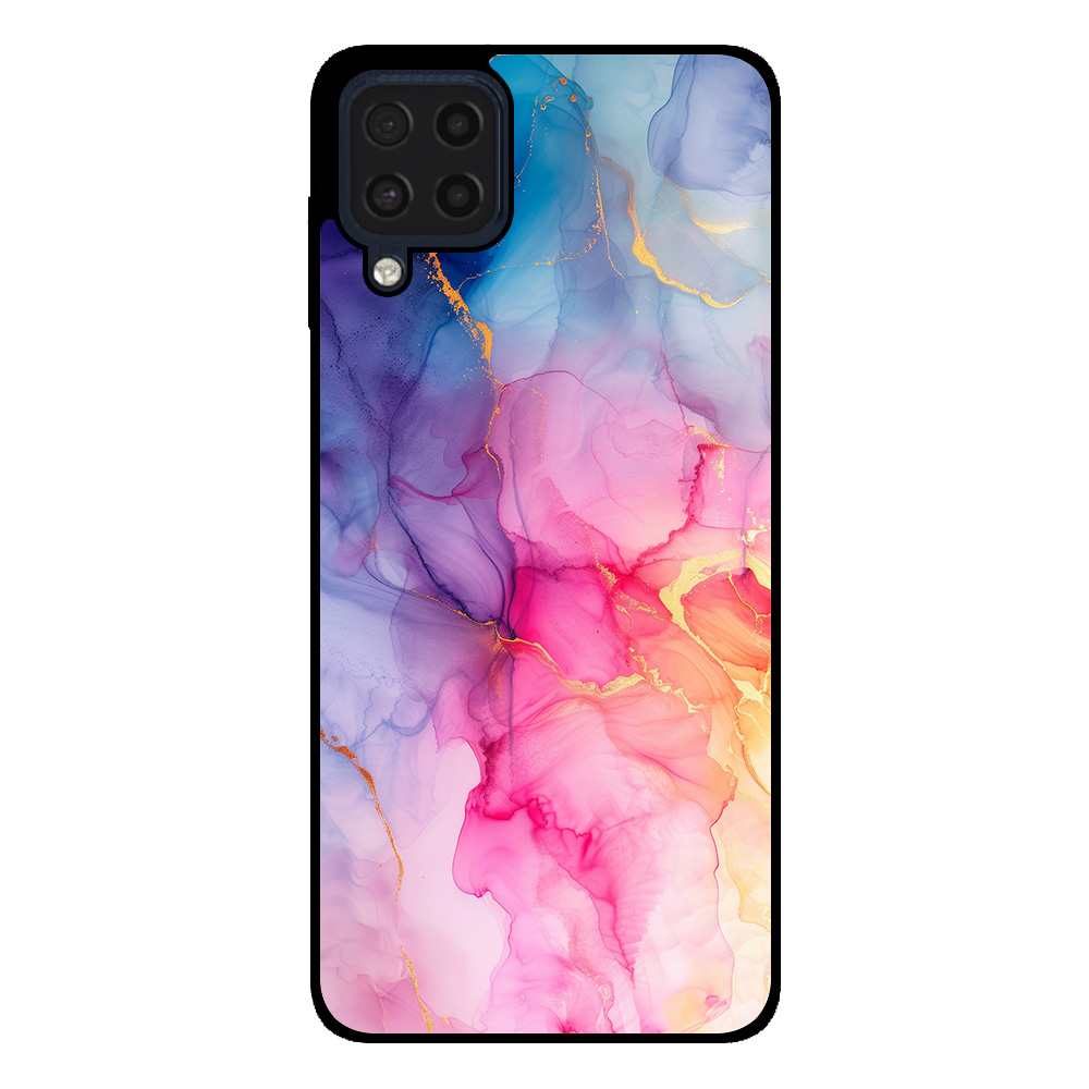 Samsung Galaxy M53 5G telefoonhoesje met regenboog marmer opdruk