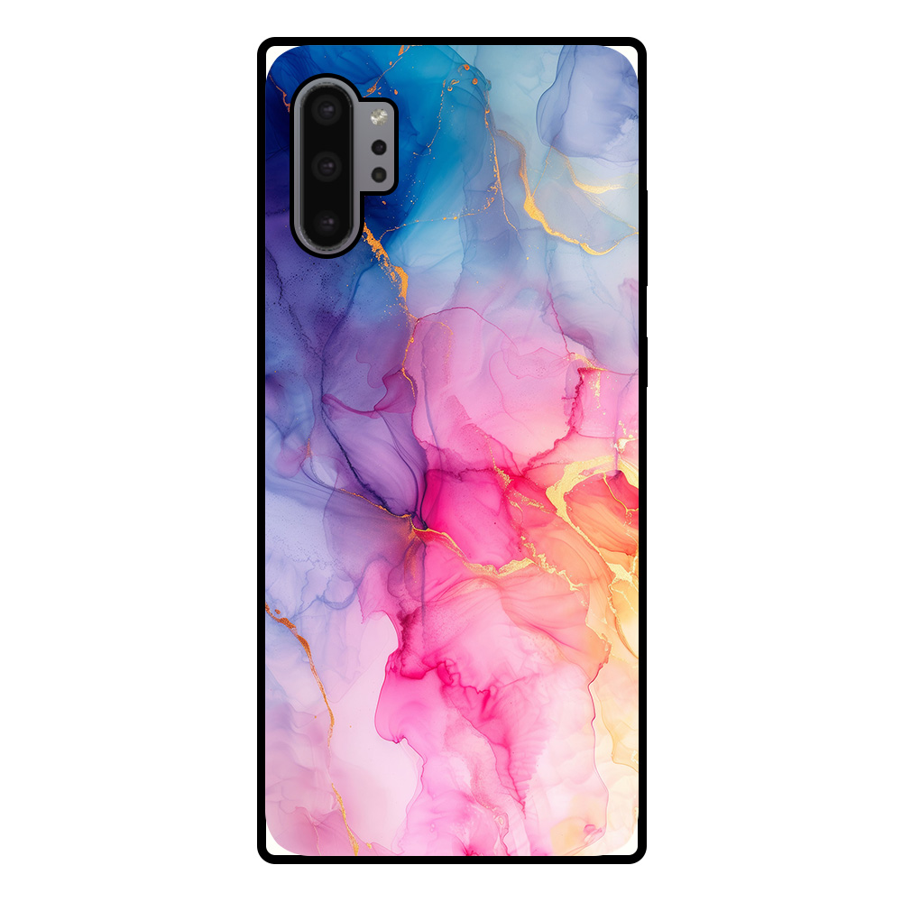 Samsung Galaxy Note 10 Plus telefoonhoesje met regenboog marmer opdruk