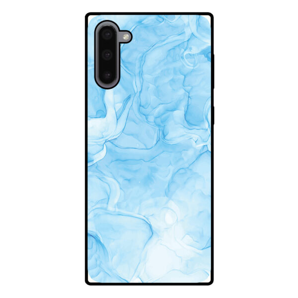 Samsung Galaxy Note 10 telefoonhoesje met lichtblauw marmer opdruk