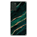 Samsung Galaxy Note 20 telefoonhoesje met groen goud marmer opdruk