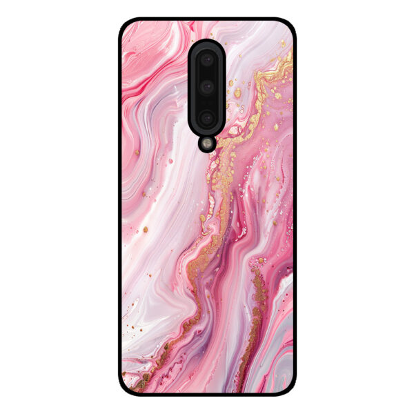 OnePlus 7 Pro telefoonhoesje met roze marmer opdruk