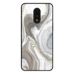 OnePlus 7 telefoonhoesje met zilver marmer opdruk