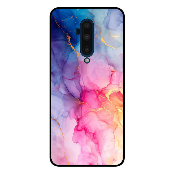 OnePlus 7T Pro telefoonhoesje met regenboog marmer opdruk