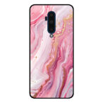 OnePlus 7T Pro telefoonhoesje met roze marmer opdruk