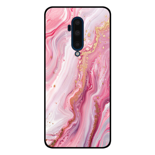 OnePlus 7T Pro telefoonhoesje met roze marmer opdruk