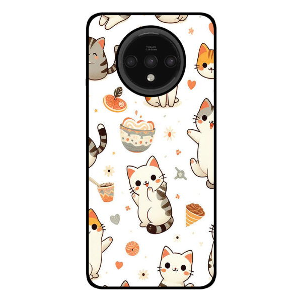 OnePlus 7T telefoonhoesje met katten opdruk