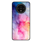 OnePlus 7T telefoonhoesje met regenboog marmer opdruk