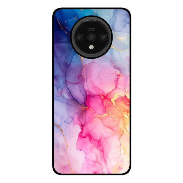 OnePlus 7T telefoonhoesje met regenboog marmer opdruk