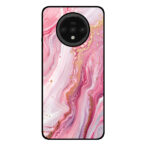 OnePlus 7T telefoonhoesje met roze marmer opdruk