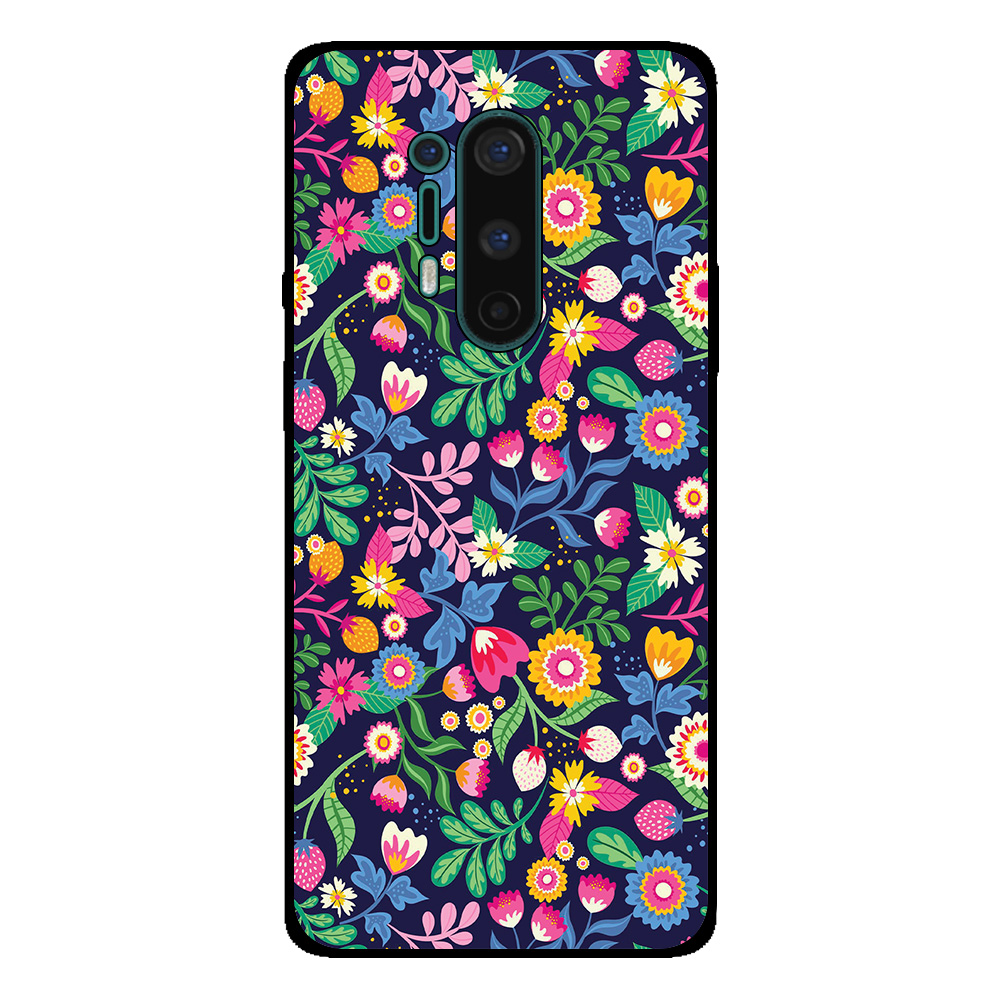 OnePlus 8 Pro telefoonhoesje met bloemen opdruk