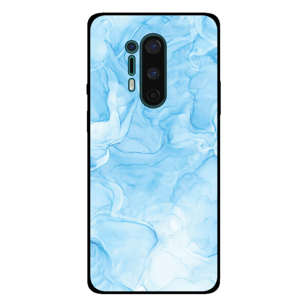 OnePlus 8 Pro telefoonhoesje met lichtblauw marmer opdruk