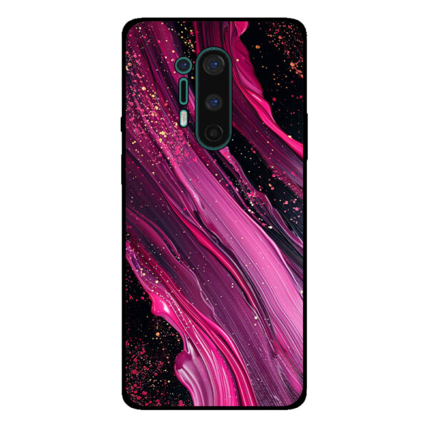 OnePlus 8 Pro telefoonhoesje met paars roze marmer opdruk