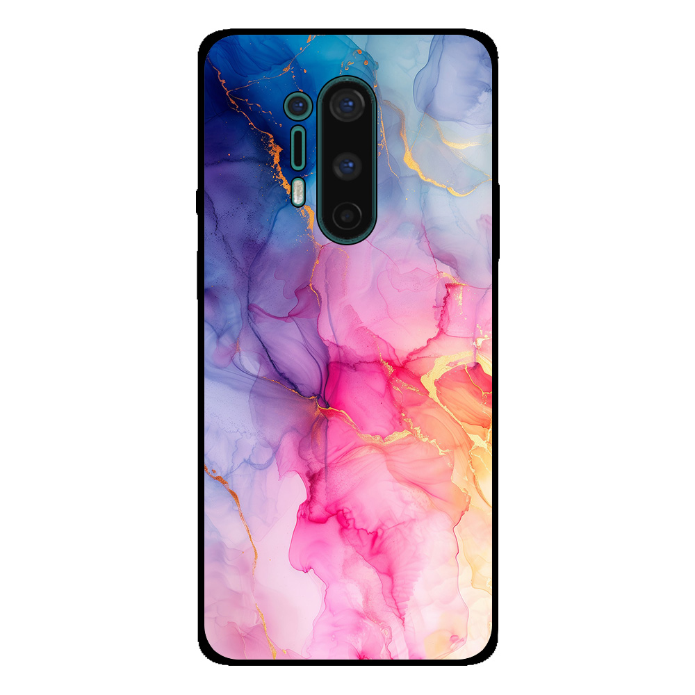 OnePlus 8 Pro telefoonhoesje met regenboog marmer opdruk