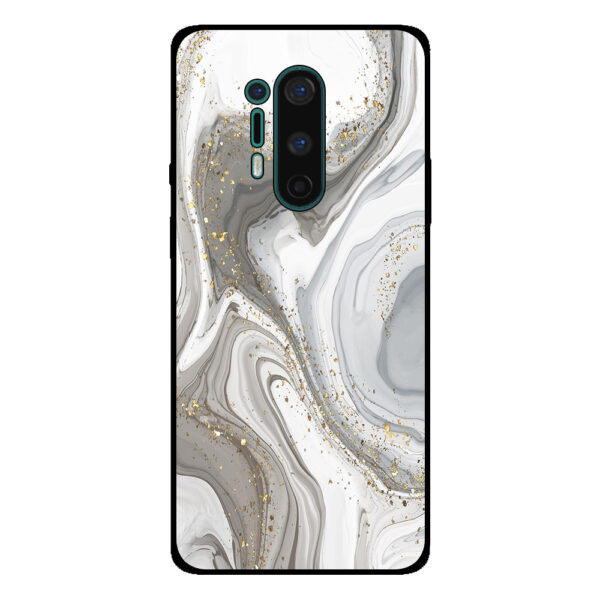 OnePlus 8 Pro telefoonhoesje met zilver marmer opdruk