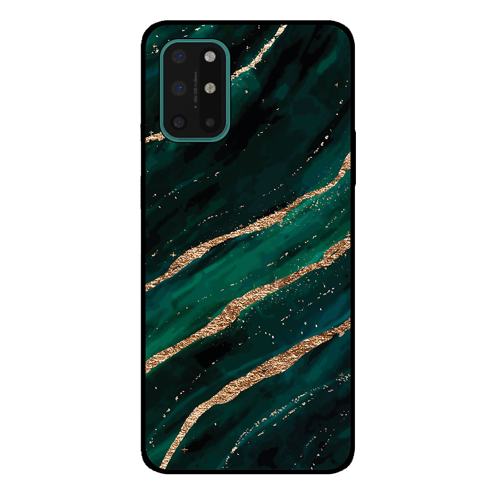 OnePlus 8T telefoonhoesje met groen goud marmer opdruk