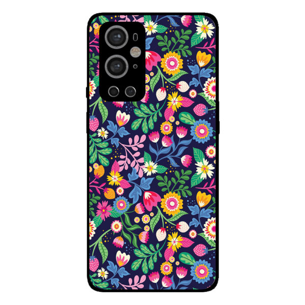 OnePlus 9 Pro telefoonhoesje met bloemen opdruk