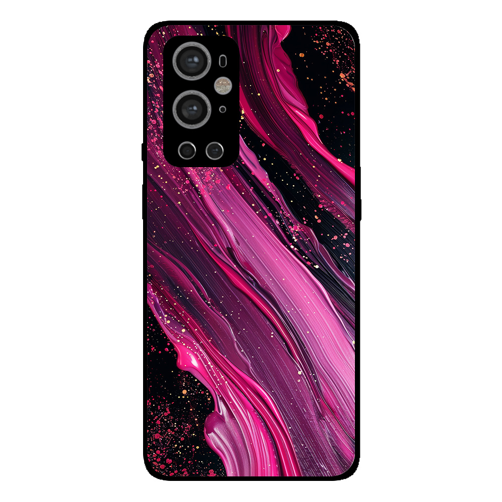 OnePlus 9 Pro telefoonhoesje met paars roze marmer opdruk