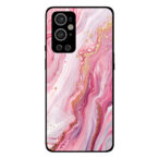 OnePlus 9 Pro telefoonhoesje met roze marmer opdruk