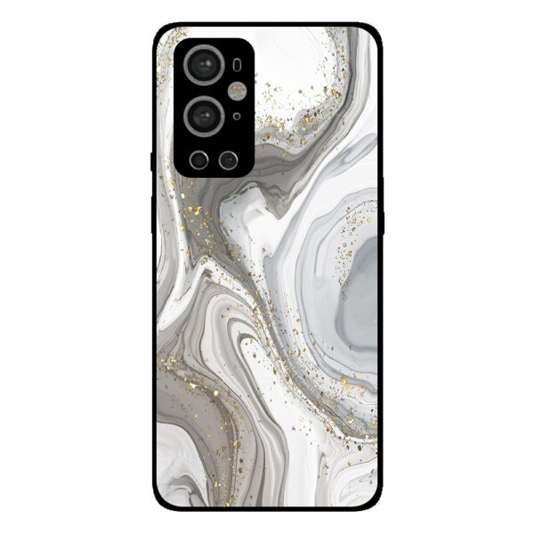 OnePlus 9 Pro telefoonhoesje met zilver marmer opdruk