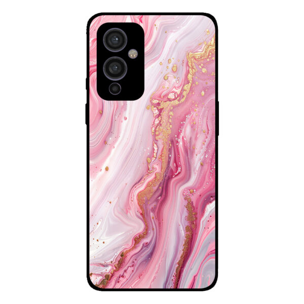 OnePlus 9 telefoonhoesje met roze marmer opdruk