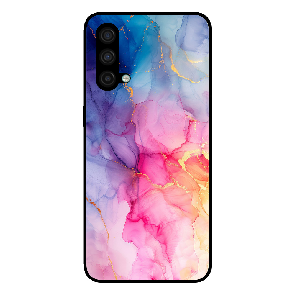 OnePlus Nord CE telefoonhoesje met regenboog marmer opdruk