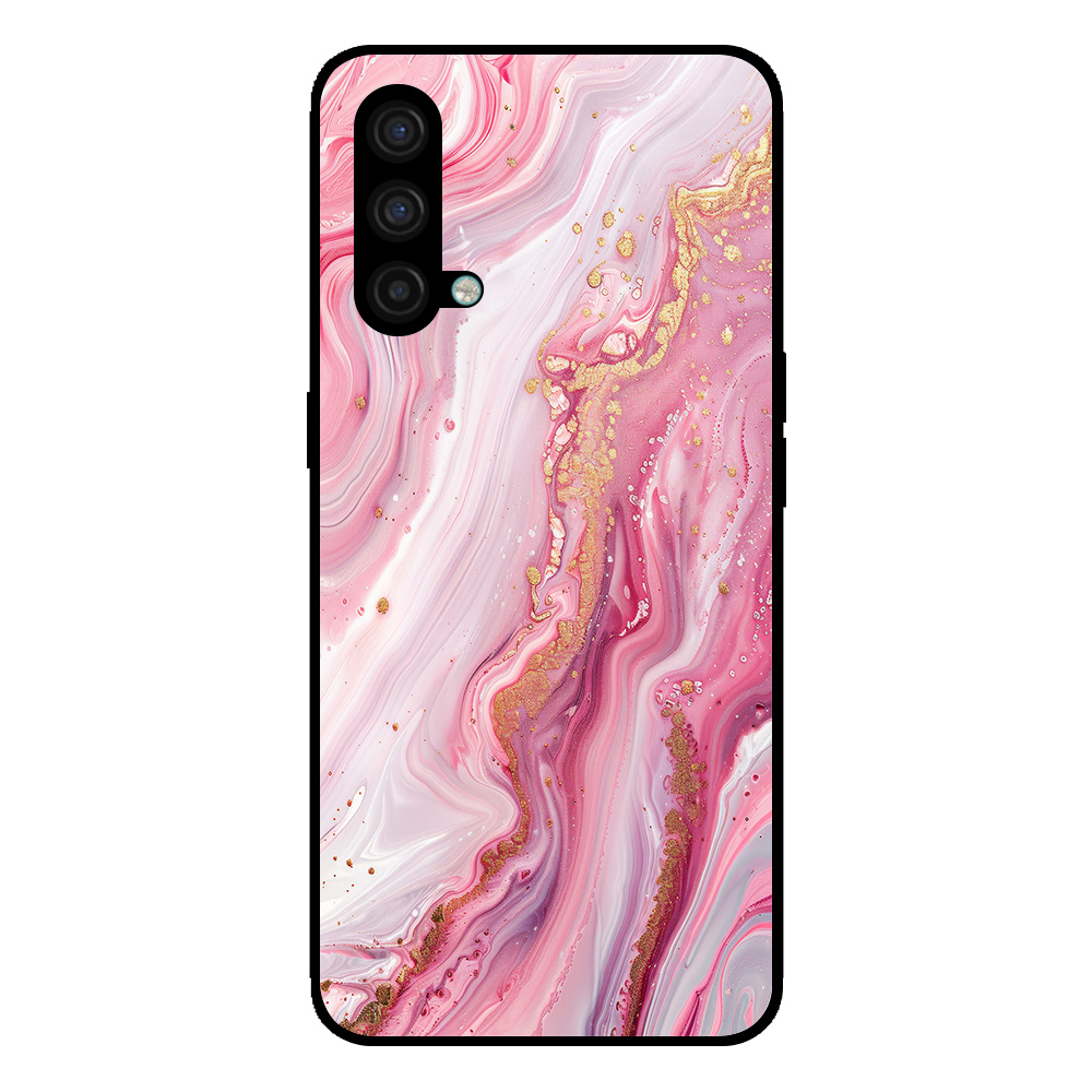 OnePlus Nord CE telefoonhoesje met roze marmer opdruk