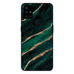 OnePlus Nord N10 5G telefoonhoesje met groen goud marmer opdruk