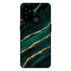 OnePlus Nord N100 telefoonhoesje met groen goud marmer opdruk