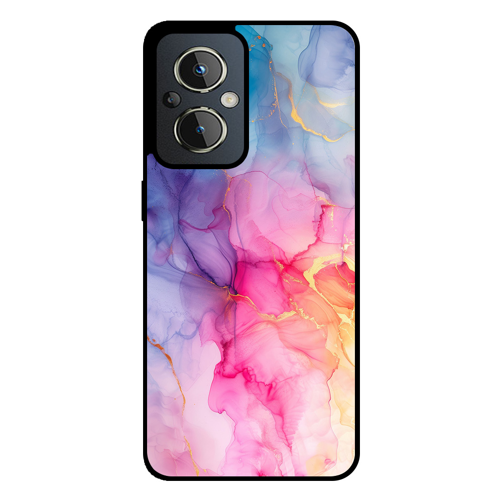 OnePlus Nord N20 5G telefoonhoesje met regenboog marmer opdruk