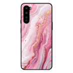 OnePlus Nord telefoonhoesje met roze marmer opdruk