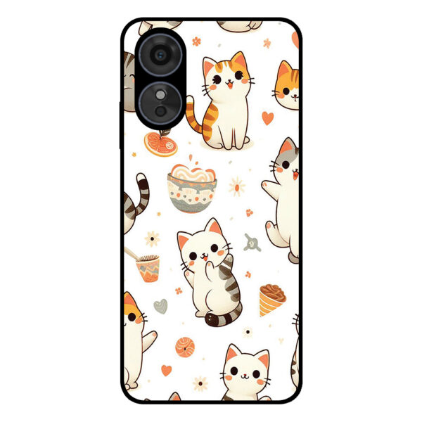 Oppo A1-A98-F23 telefoonhoesje met katten opdruk