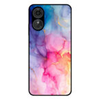 Oppo A1-A98-F23 telefoonhoesje met regenboog marmer opdruk