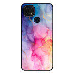 Oppo A15-A15s telefoonhoesje met regenboog marmer opdruk - kopie