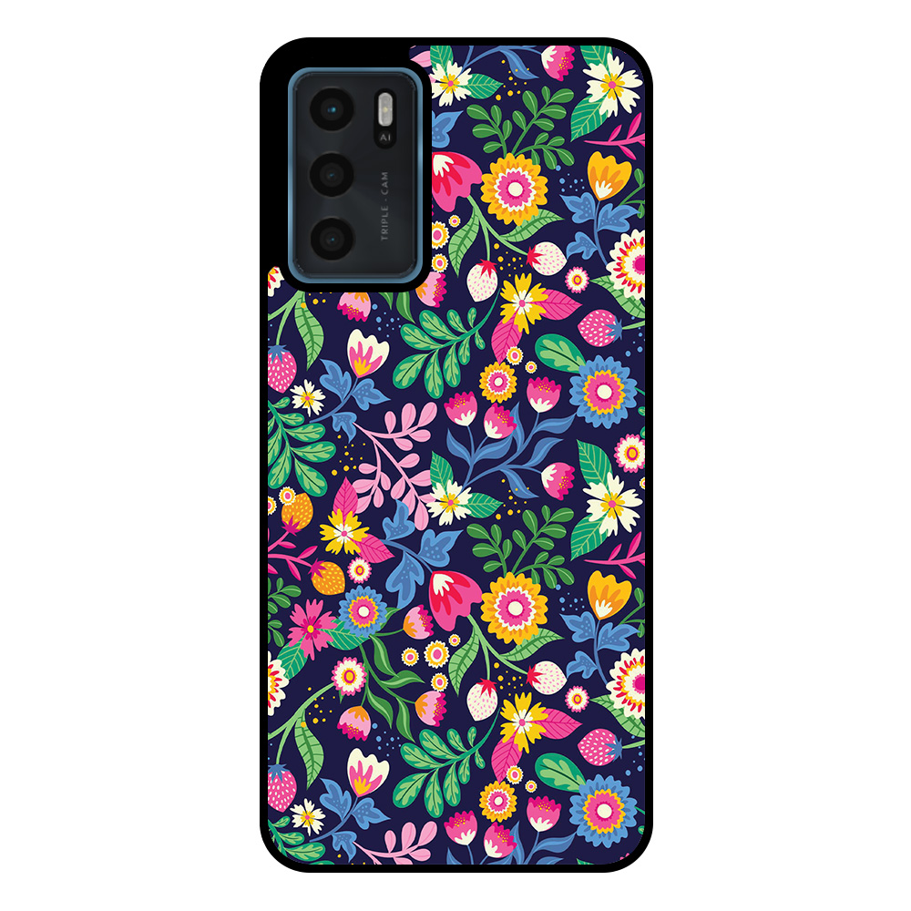 Oppo A16-A16s-A54s telefoonhoesje met bloemen opdruk - kopie