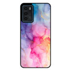 Oppo A16-A16s-A54s telefoonhoesje met regenboog marmer opdruk