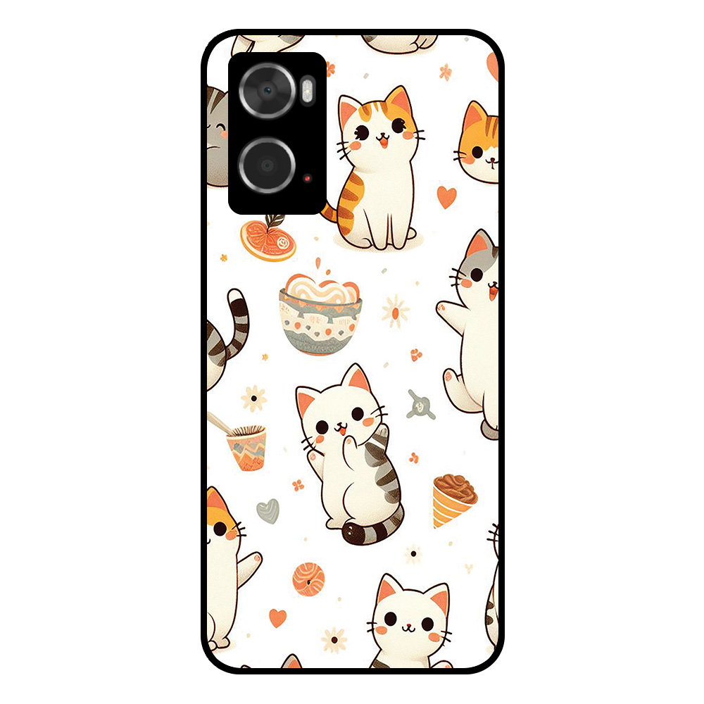 Oppo A36-A76-A96 telefoonhoesje met katten opdruk