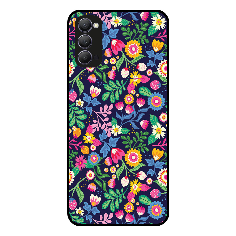 Oppo Reno4 5G telefoonhoesje met bloemen opdruk