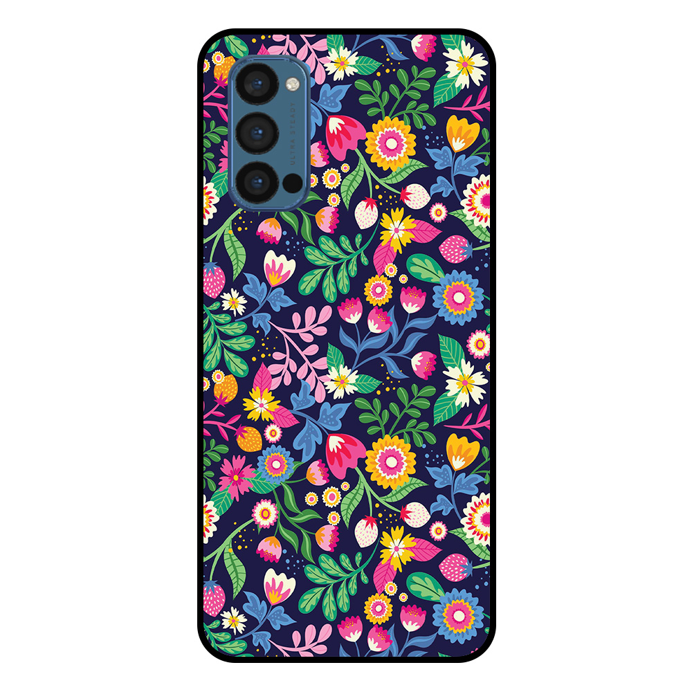 Oppo Reno4 Pro 5G telefoonhoesje met bloemen opdruk