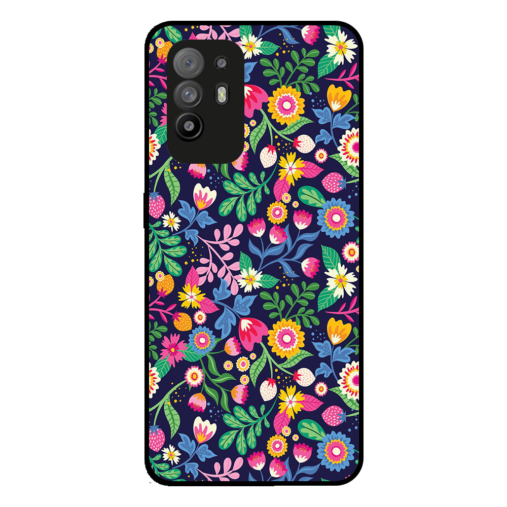 Oppo Reno5 Z telefoonhoesje met bloemen opdruk