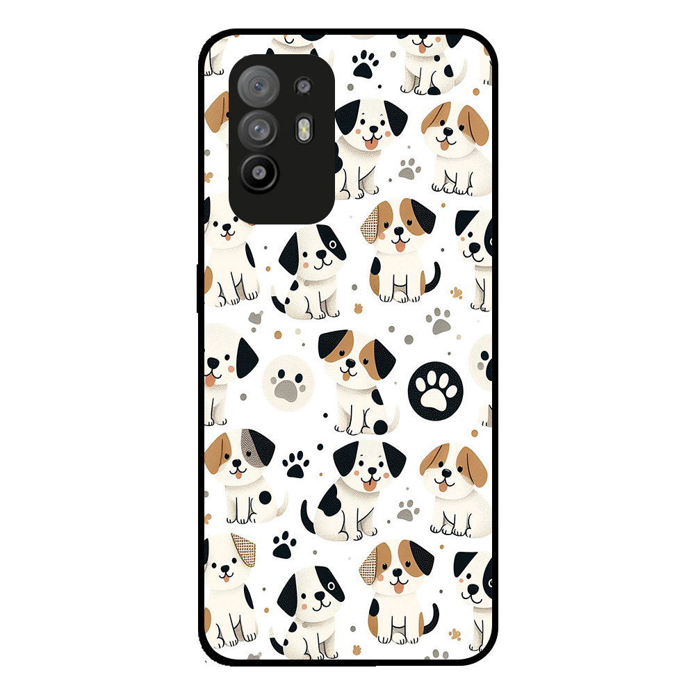 Oppo Reno5 Z telefoonhoesje met honden opdruk