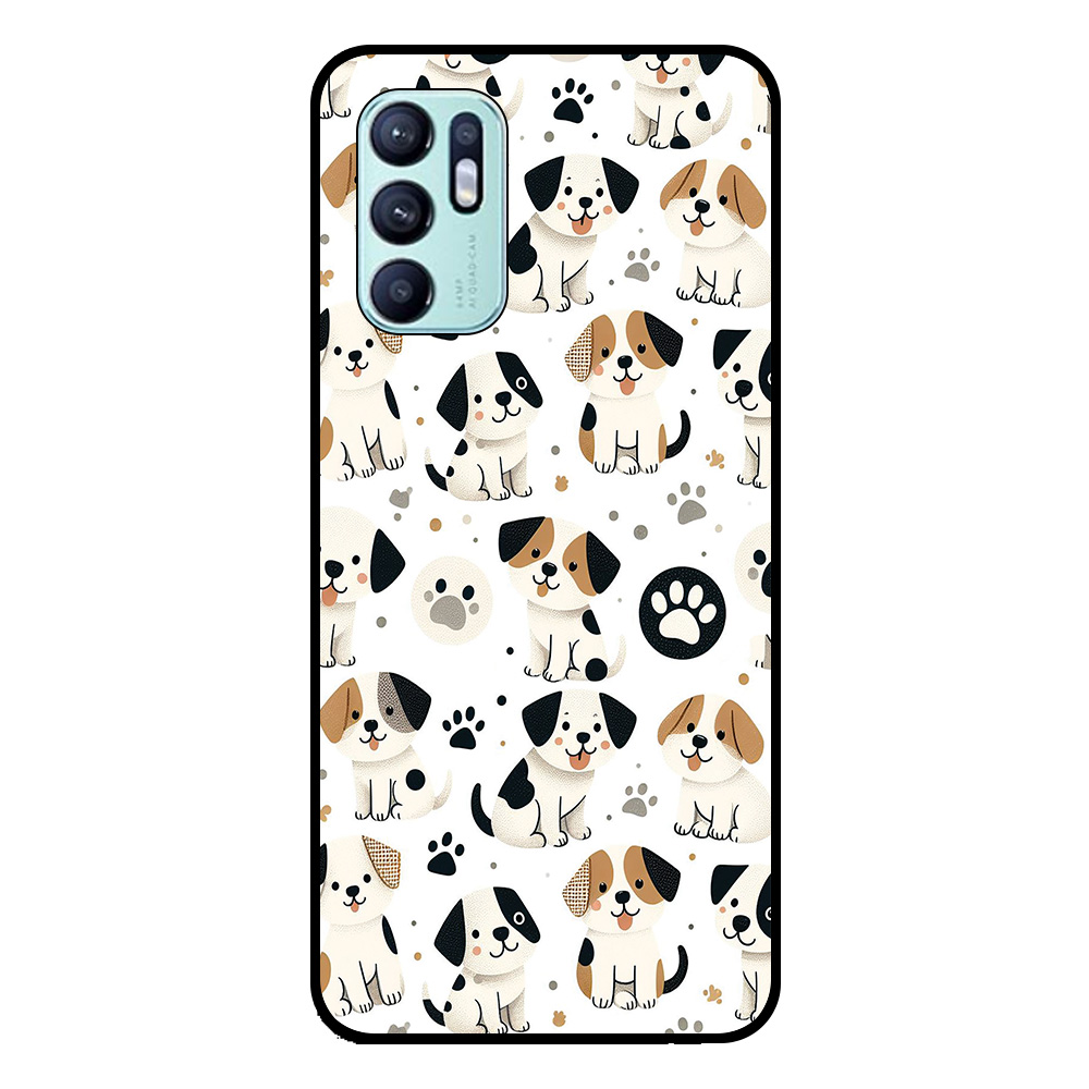 Oppo Reno6 4G telefoonhoesje met honden opdruk