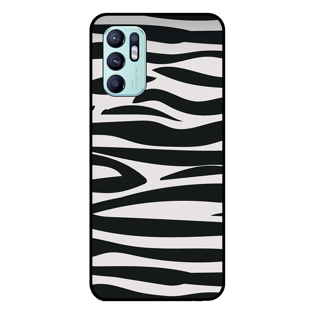 Oppo Reno6 4G telefoonhoesje met zebra opdruk