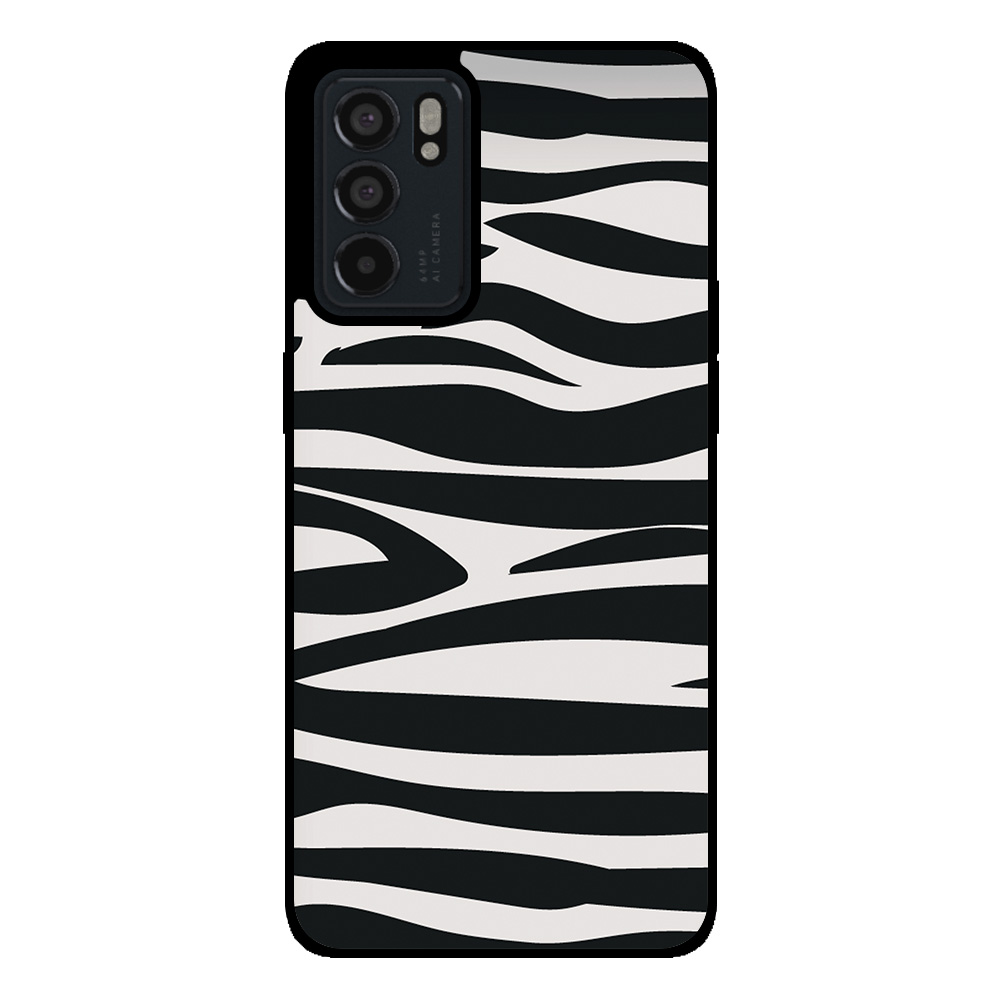 Oppo Reno6 5G telefoonhoesje met zebra opdruk