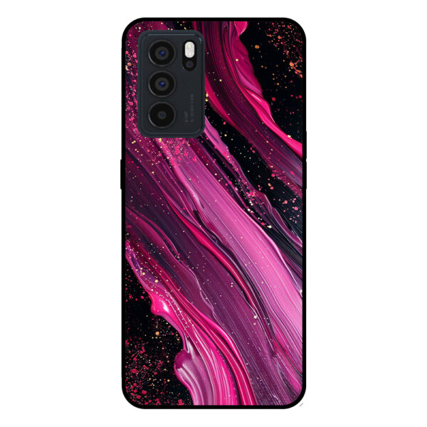 Oppo Reno6 Pro telefoonhoesje met paars roze marmer opdruk