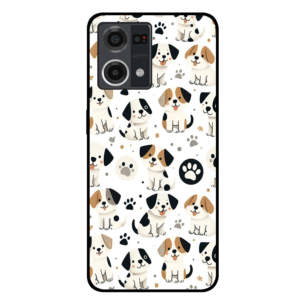 Oppo Reno7 4G telefoonhoesje met honden opdruk