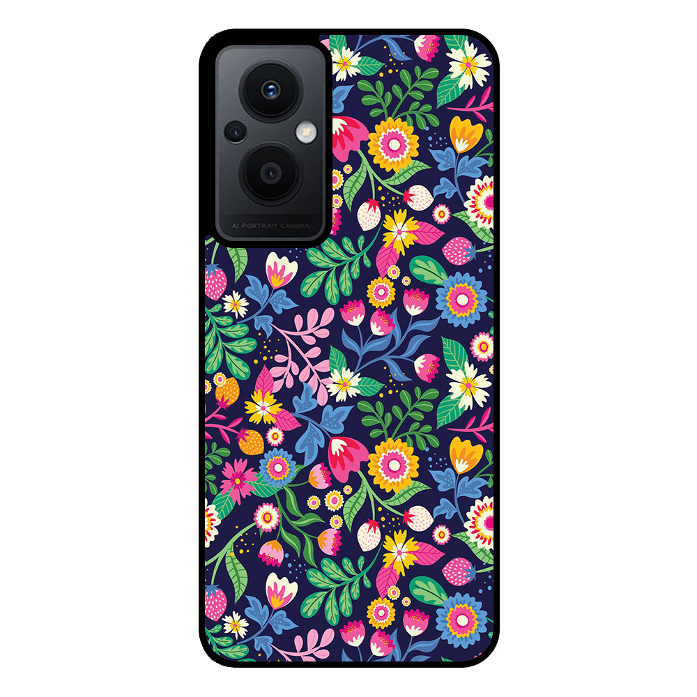 Oppo Reno7 Lite telefoonhoesje met bloemen opdruk