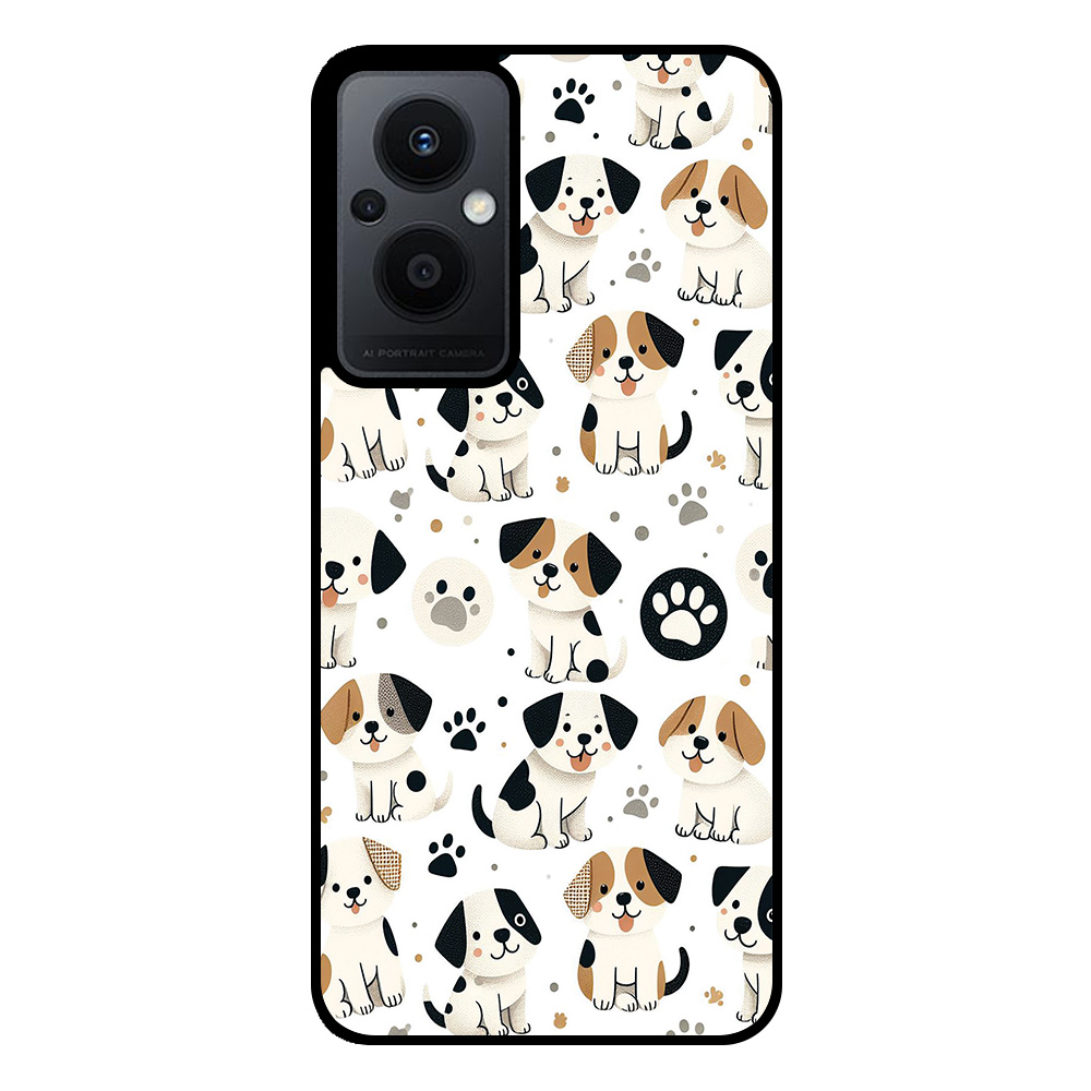 Oppo Reno7 Lite telefoonhoesje met honden opdruk