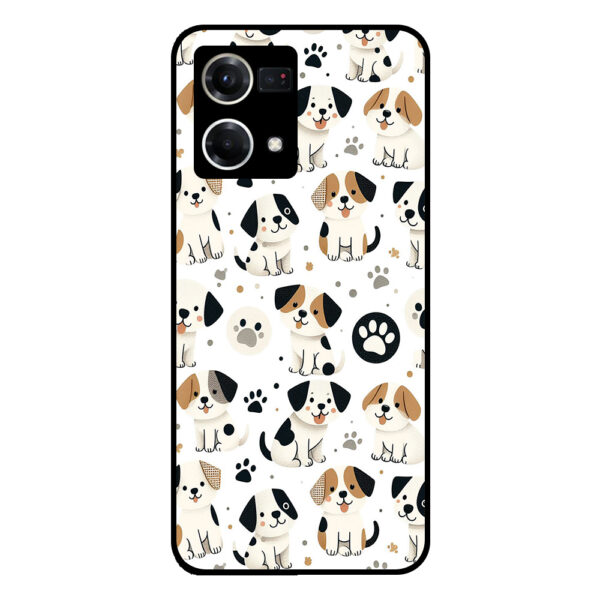 Oppo Reno8 4G telefoonhoesje met honden opdruk