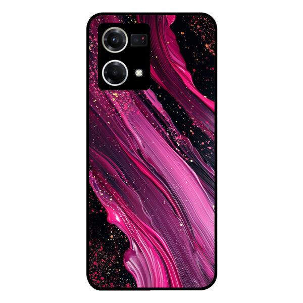 Oppo Reno8 4G telefoonhoesje met paars roze marmer opdruk